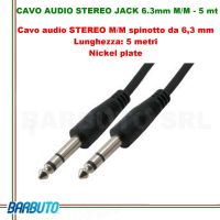 CAVO AUDIO STEREO JACK 6.3mm MASCHIO/MASCHIO - 5 mt 