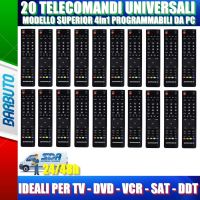 TELECOMANDI UNIVERSALI SUPERIOR 4in1 PROGRAMMABILI TRAMITE PC, 20 PEZZI