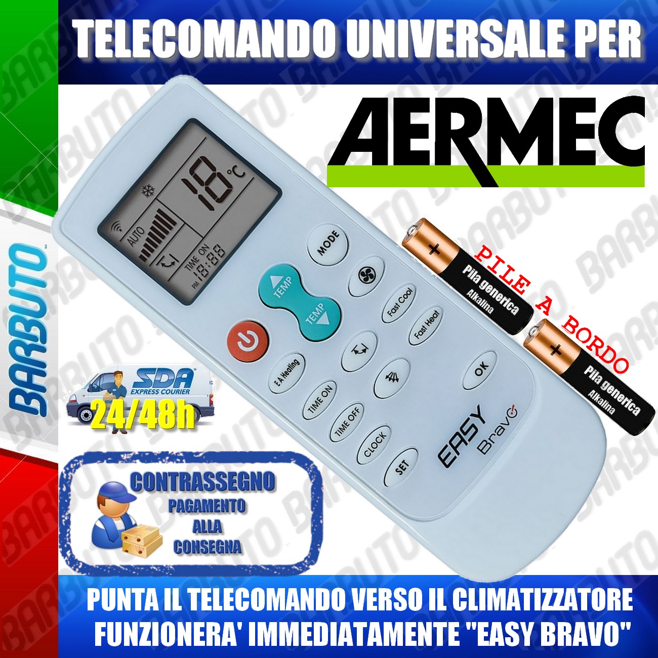 Telecomando universale per Condizionatore Aermec Carrier Daikin Samsung Rhoss ec 